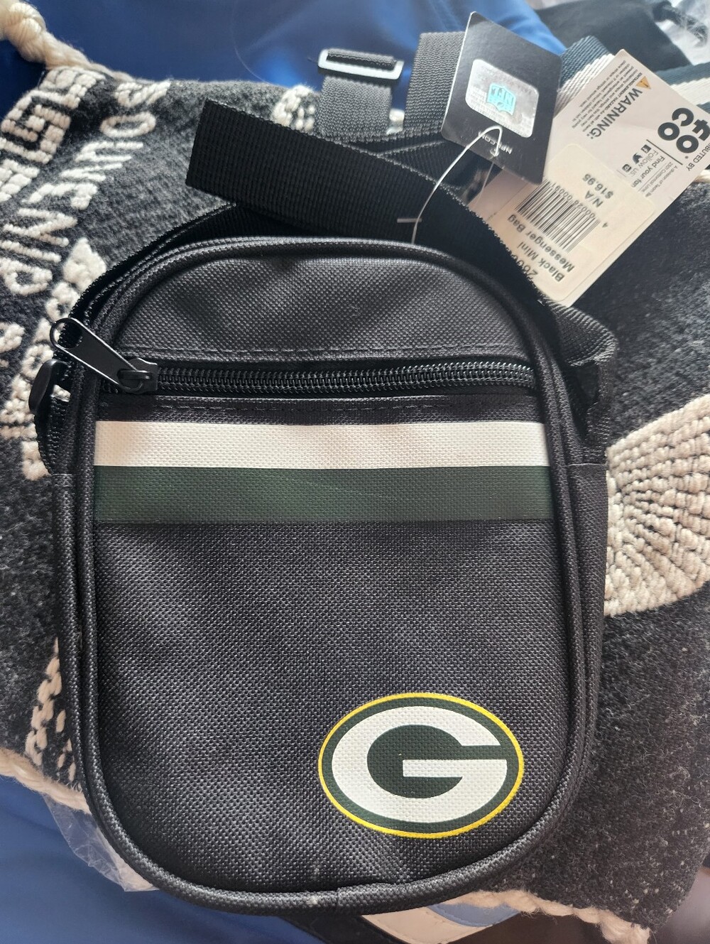 NWT Green Bay Packers Black Mini Messenger Bag